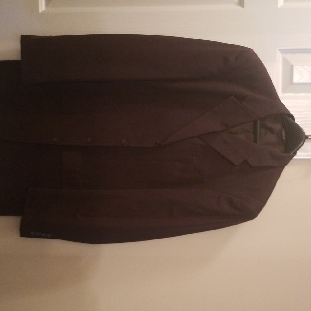 Dark brown men's 4 button suit